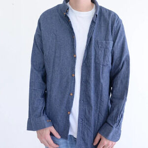 Ben Sherman Blue 100% Cotton Button Down  Dress Shirt Size XL